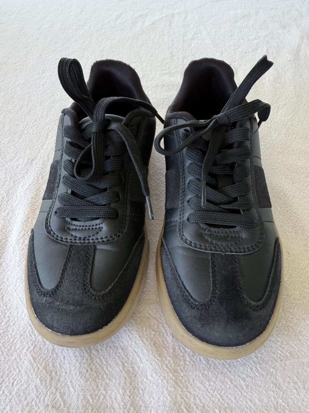 Gef France Kids Black Casual Sneakers Gum Sole US 2.5/EU 34 Youth Lace-Up Shoes - Picture 6 of 12
